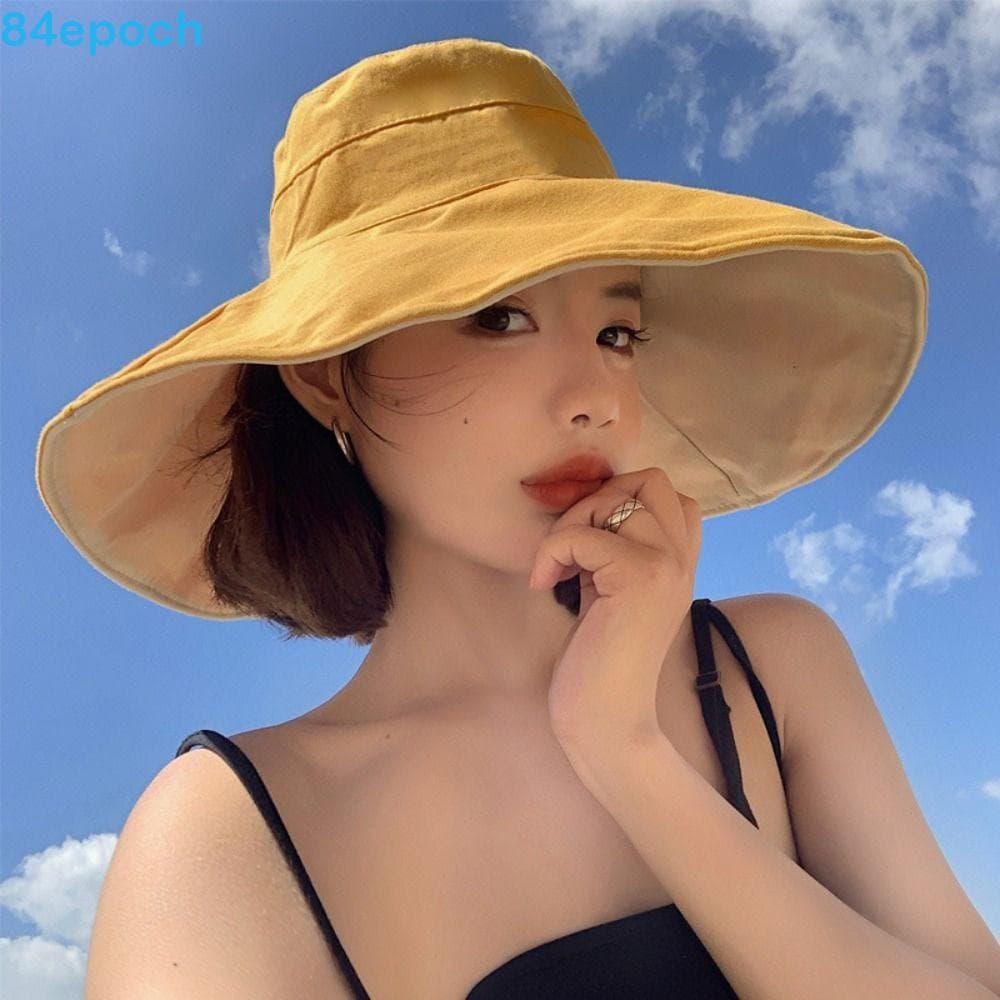 Chapéu De Sol Protetor Solar BREPOCH , Pescador Feminino De Aba Larga De Cor Sólida , Viseiras UV Anti-Caminhada