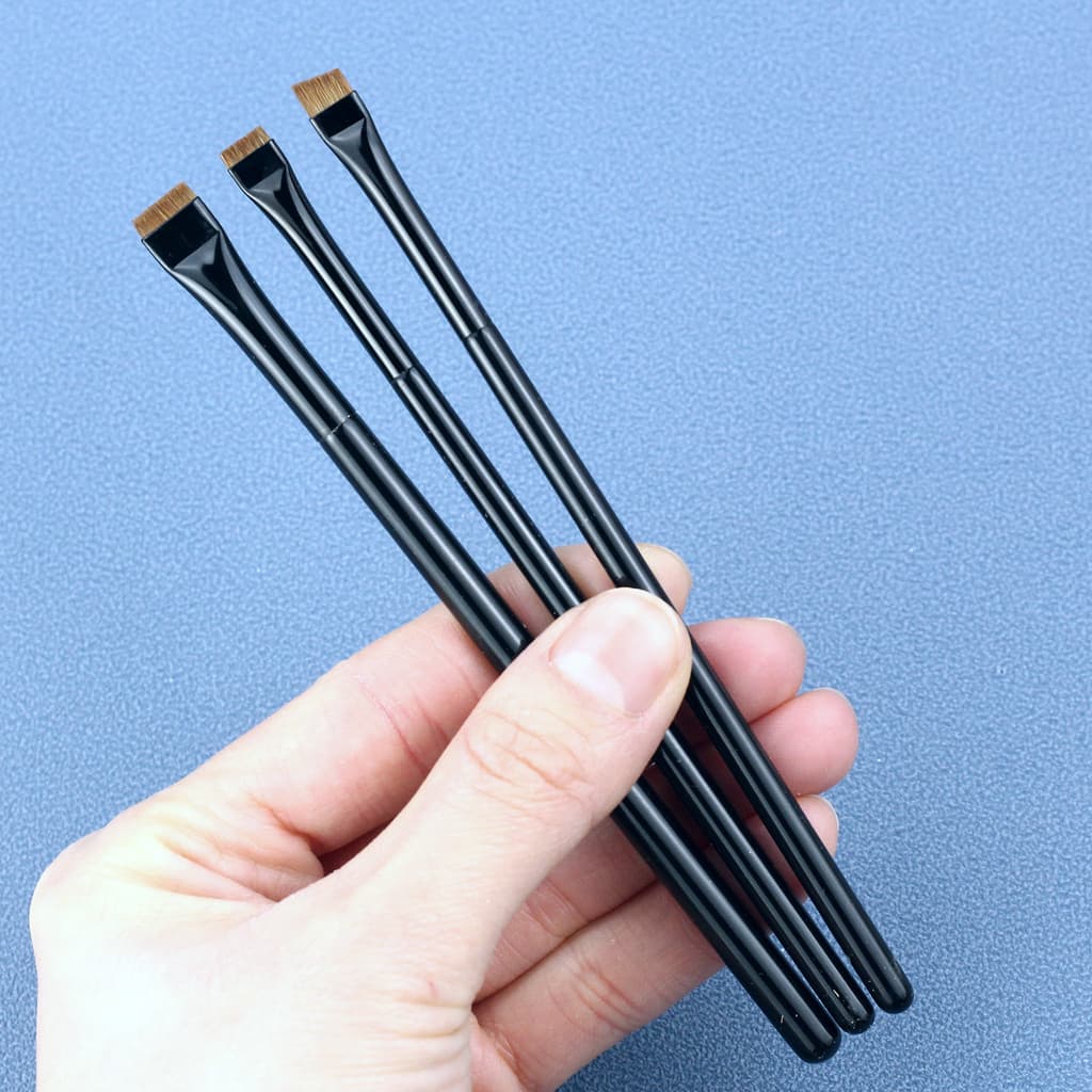 Amarelo lobo cauda cabelo ultra-fino lâmina ultra-fina plana delineador escova detalhe sombra escova Animal cabelo maqui