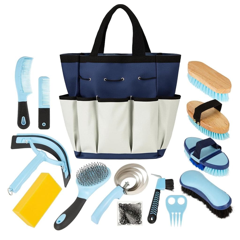 Kit De Preparação De Cavalos , Conjunto Profissional De Suprimentos De Escova De Cavalo 14 Em 1 Para Cuidar E , Com Esco