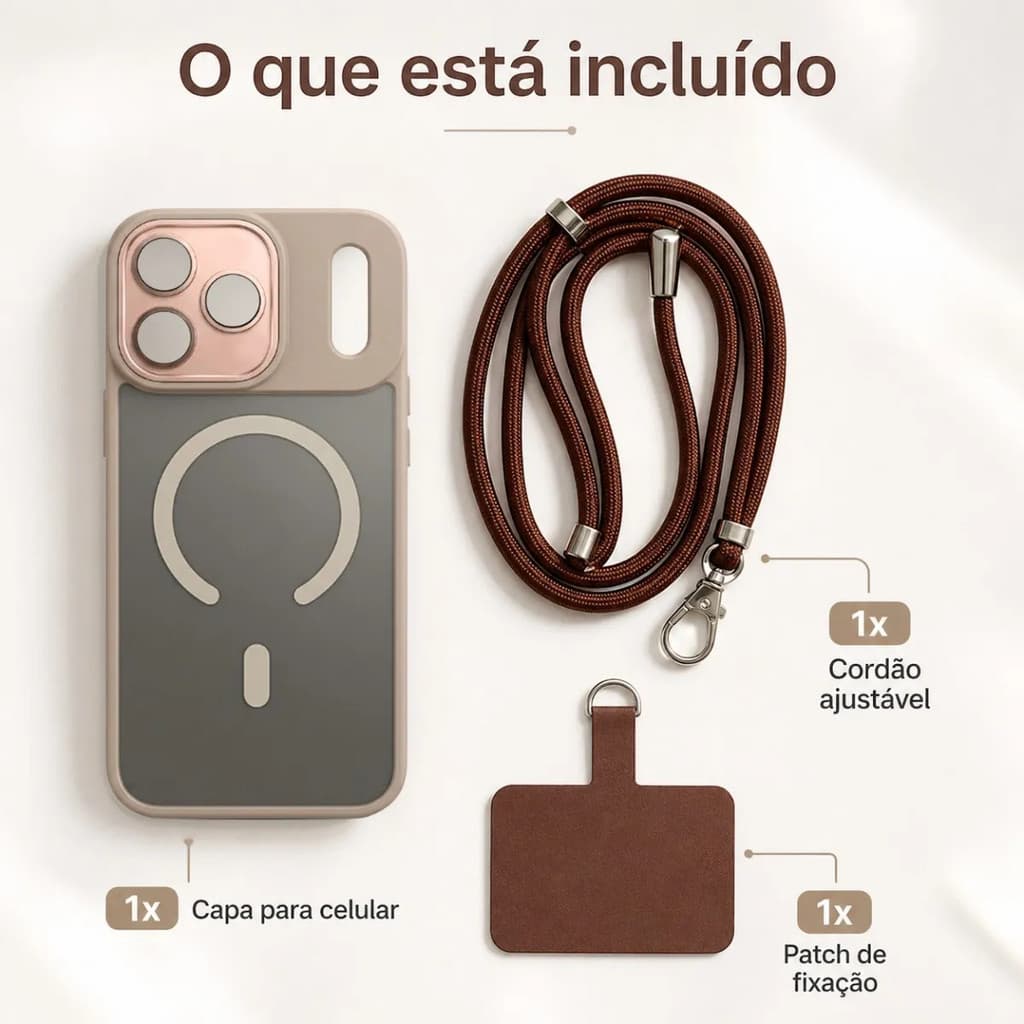 Capa Capinha Premium Magsafe Antichoque Cordão Anti Furto Para iPhone 14P 14PM 15P 15PM 16P 16PM 17P 17PM