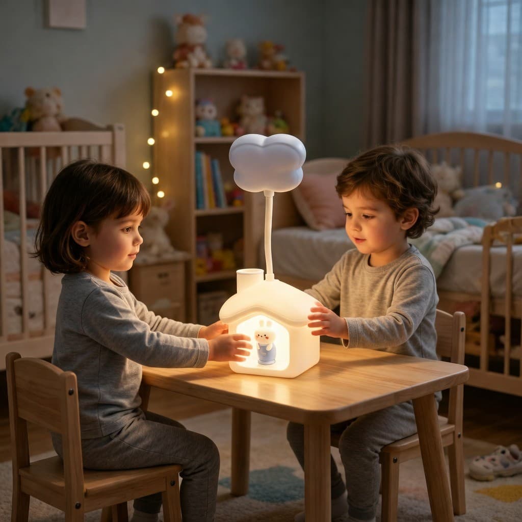 Luminária de Mesa Casinha Coelho Infantil - Quarto