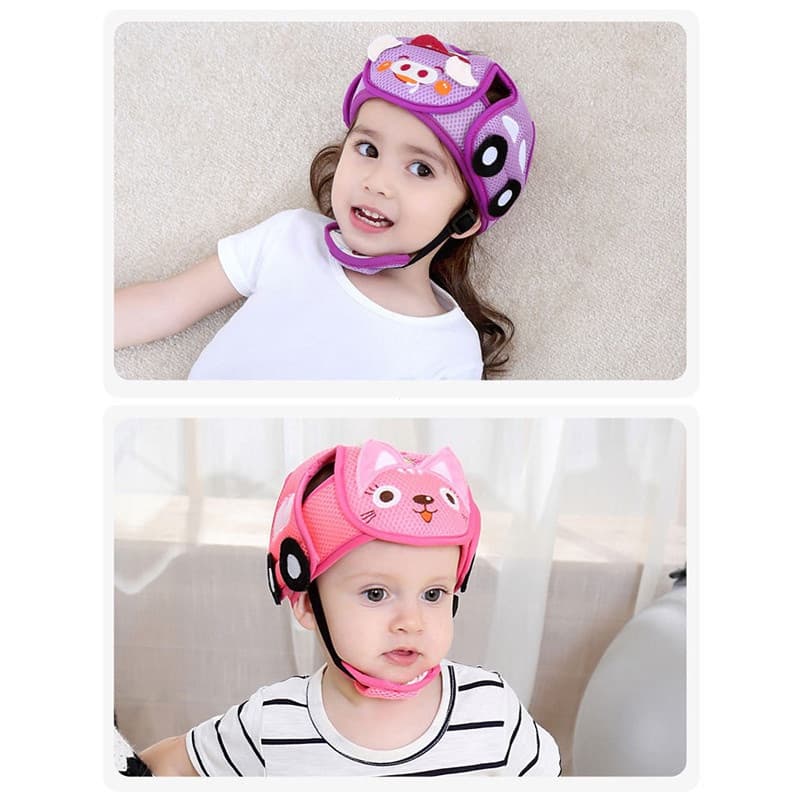 Capacete de segurança infantil adequado para proteção da cabeça do bebê, ajustável, macio e anti-colisão, capacete de se