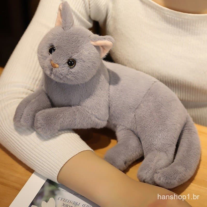 Kawaii Lifelike Cat brinquedo de pelúcia boneca bebê brinquedo de pelúcia cor pura cinza branco amarelo pelúcia gatinho
