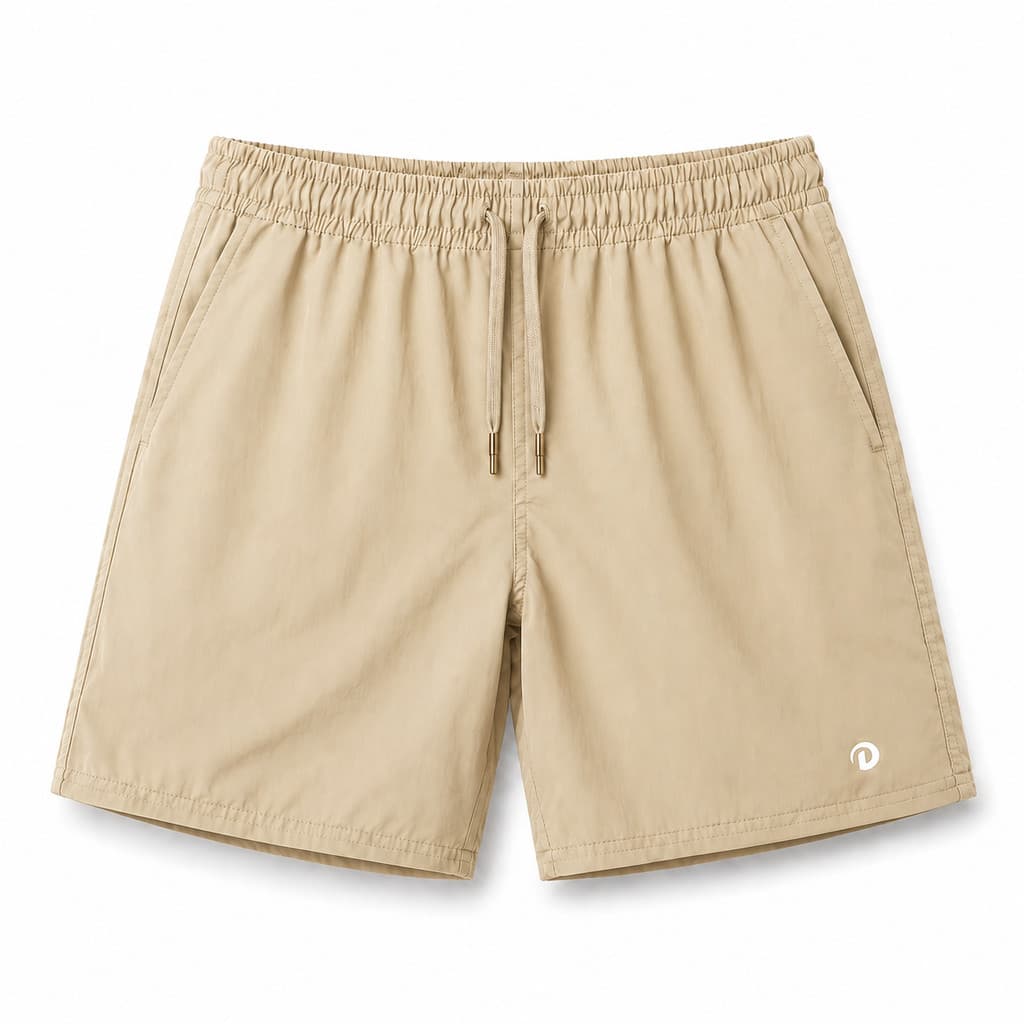 Bermuda Dry Fit Masculina Bege Casual Esportiva Para Praia e Lazer