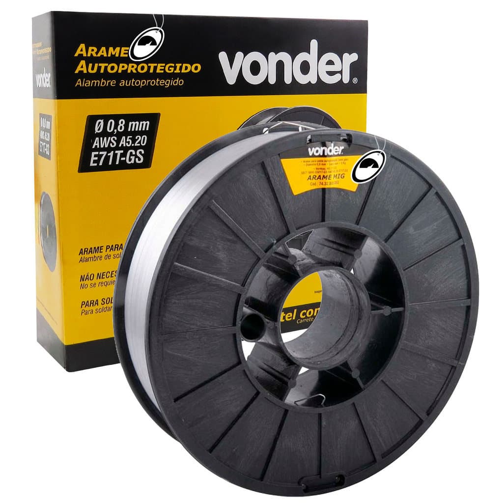 Arame Para Solda MIG Sem Gás 0,8 mm Carretel 5KG Vonder