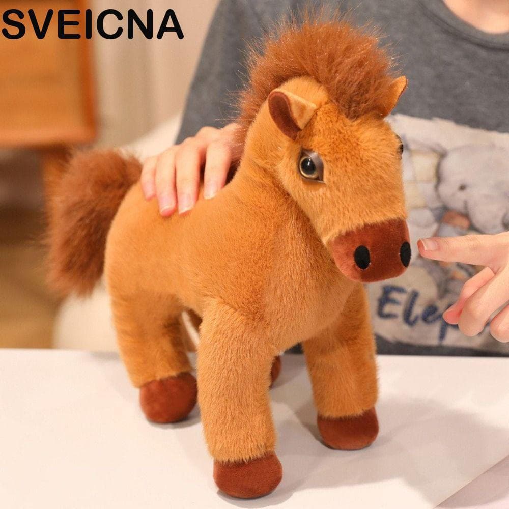 Brinquedos De Pelúcia De Pônei SVEICNA , Boneca Potro Em Pé De Cauda Fofa , Brinquedo Cavalo De Desenho Animado