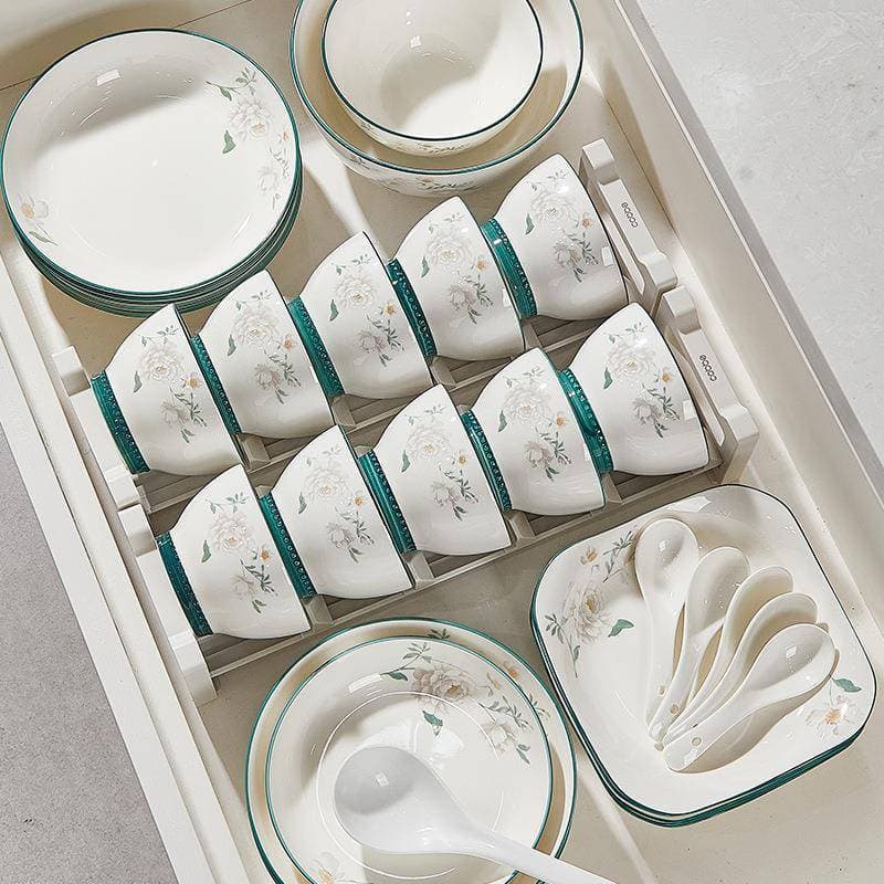 2026 novo estilo Underglaze cor conjunto de prato cerâmica luz do agregado familiar luxo talheres pratos tigelas de alto