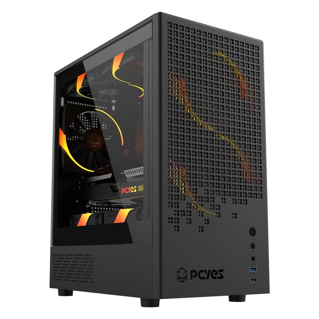 Gabinete Mid Tower Gamer com Vidro Preto Pcyes Ozara Black Vulcan - Gozrbv