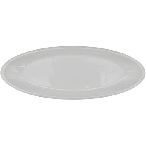 Conjunto 2 Pratos Ovais Vidro 35cm Branco Design Moderno Resistente Fácil Limpeza