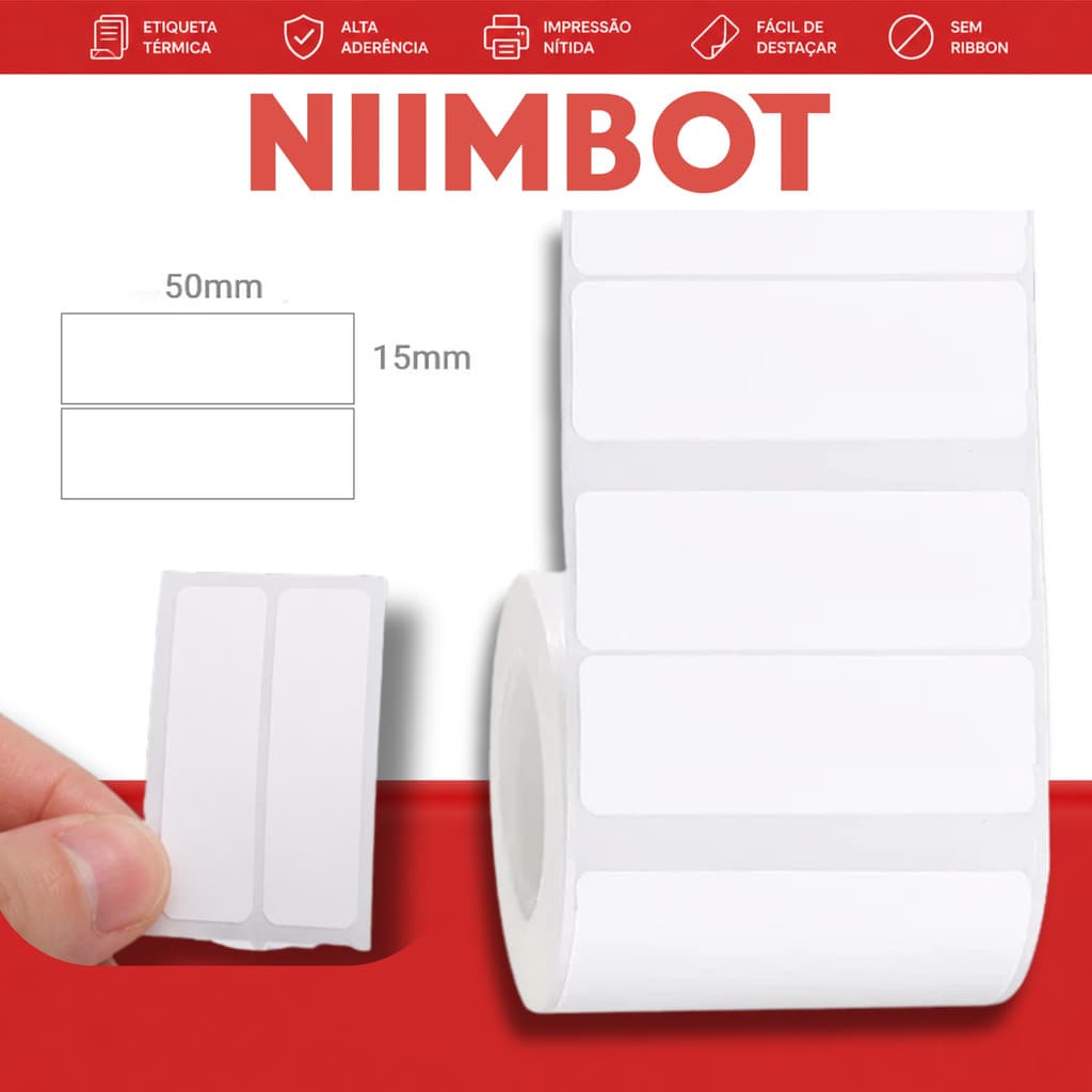 1 Rolos Etiqueta Niimbot B1/b21 50x15mm dupla (460un)