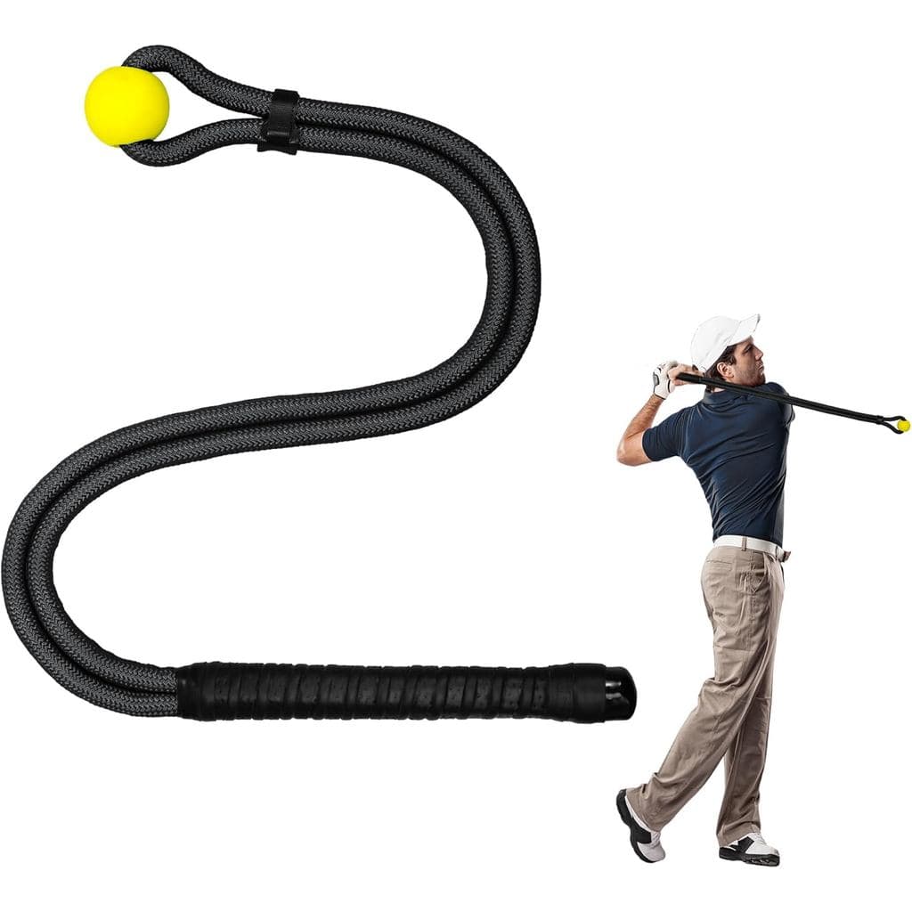 Treinador de Swing de Golfe com Corda, Auxiliar de Treinamento de Swing de Golfe para Melhorar Velocidade, Precisão, Rit