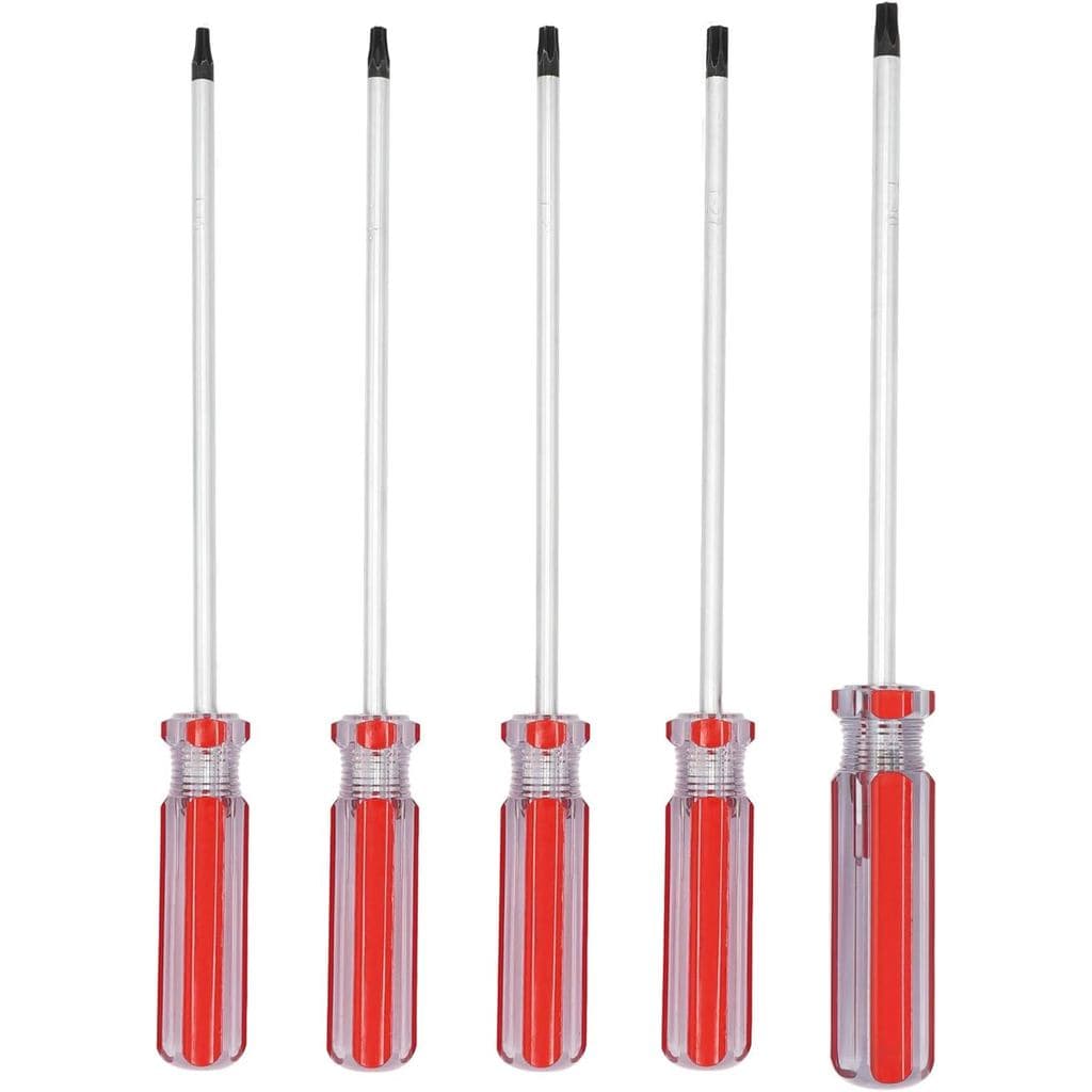 AKTOO T15 T20 T25 T27 T30 Torx Screwdriver Set, 6inch Magnetic Torx Driver Star Bit Screwdrivers for Computer Repairing,