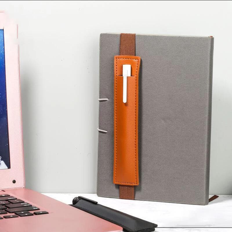 Suporte elástico para caneta, couro, bandagem elástica, Tablet, PC, caneta, estojo, papelaria, material de escritório