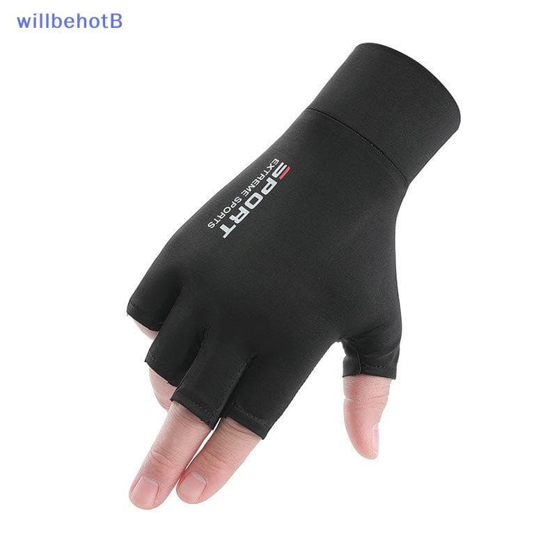 [WillbehotB] Anti-UV Homens Mulheres Luvas De Pesca Antiderrapantes Primavera Verão Gelo Fresco Respirável Ciclismo Espo