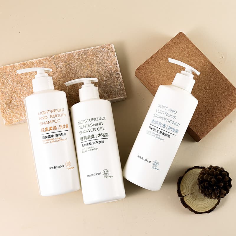 Cinco estrelas hotel Shampoo Gel de banho hotel dedicado fixado na parede sem perfuração b & b condicionador garrafa gra