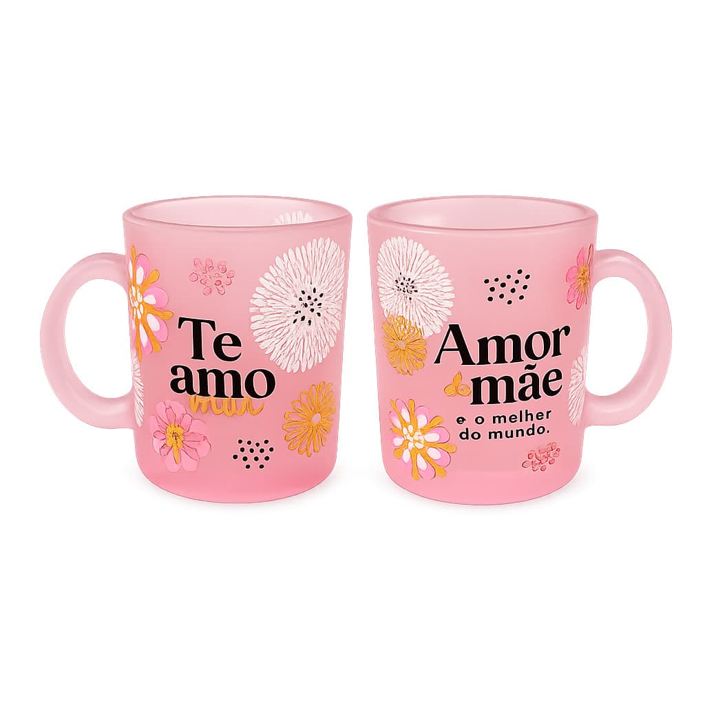 Caneca de Vidro Diamond Mãe