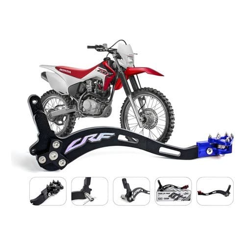 Pedal De Freio Crf 230 Completo Honda Crf230 Anodizado Motos Azul Original Honda