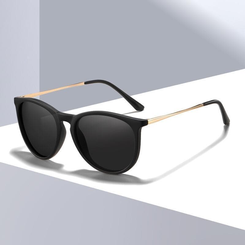 Óculos de Sol Redondos Retrô Masculinos e Femininos em Liga Metálica com Lentes Espelhadas para Senhoras