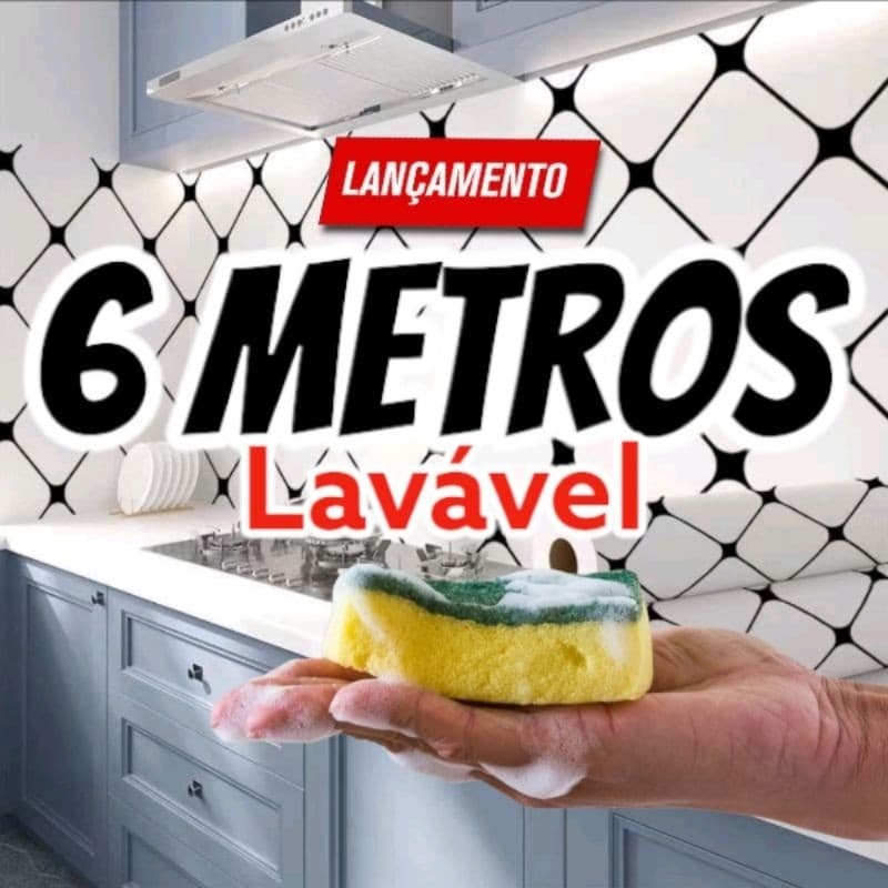 Papel de Parede Adesivo Lavável 6M X 50CM para Banheiro, cozinha, sala, quarto