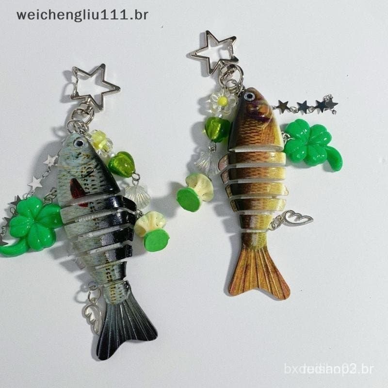 # weicheng Chaveiro De Peixe Pequeno Simulado Feito À Mão , Isca De Pesca Criativa , Bolsa , Pingente , Decoração Para E