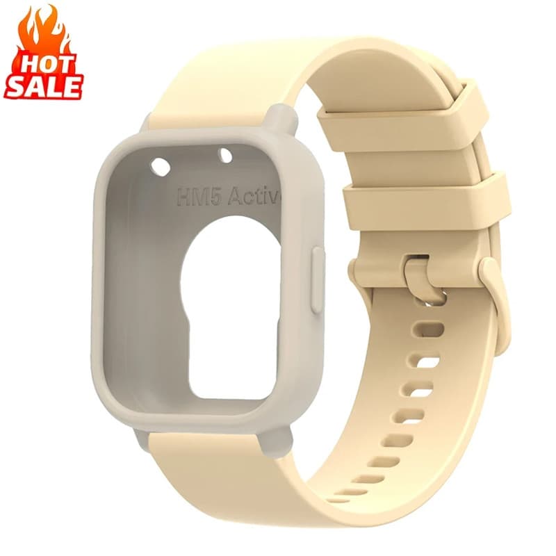 Pulseira De Silicone Esportiva + Capa Compatível Com Redmi Watch 5 Active/5 Lite Protetora Oca Para 5Lite 5Active