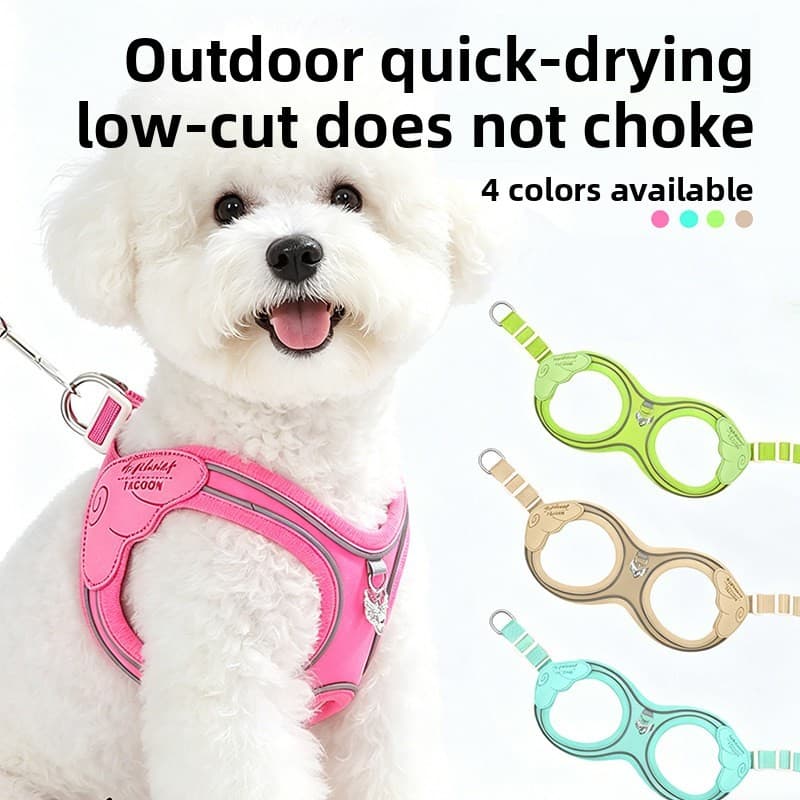 Coleira tipo colete para cães pequenos, Teddy, Bichon, filhotes, coleira e guia respirável para cães de estimação para o
