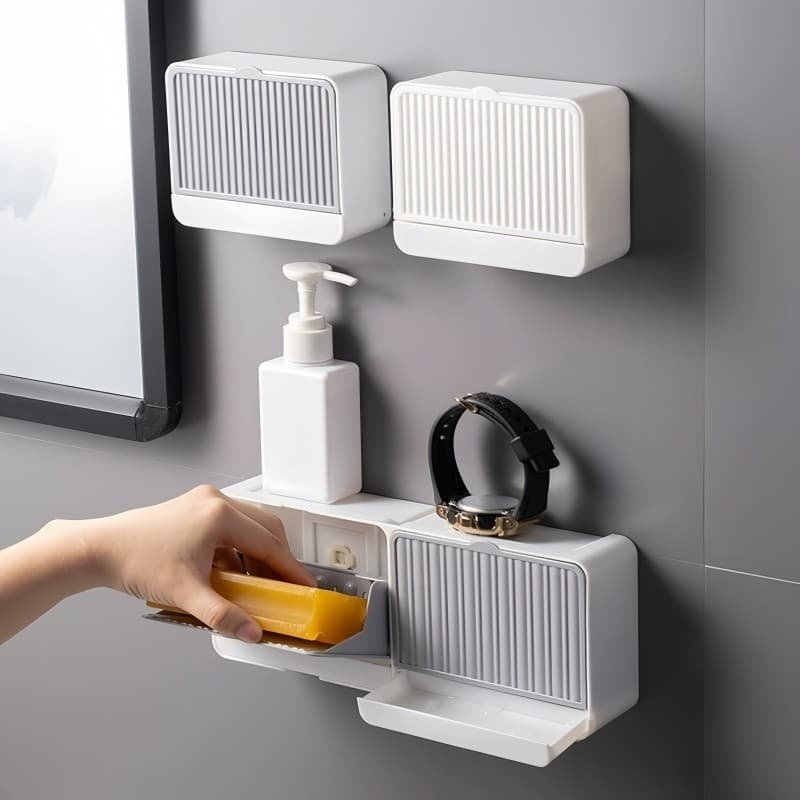 Saboneteira Dupla Sem Furos Porta Sabonete Adesivo Firme Para Banheiro E Box Original Shopee