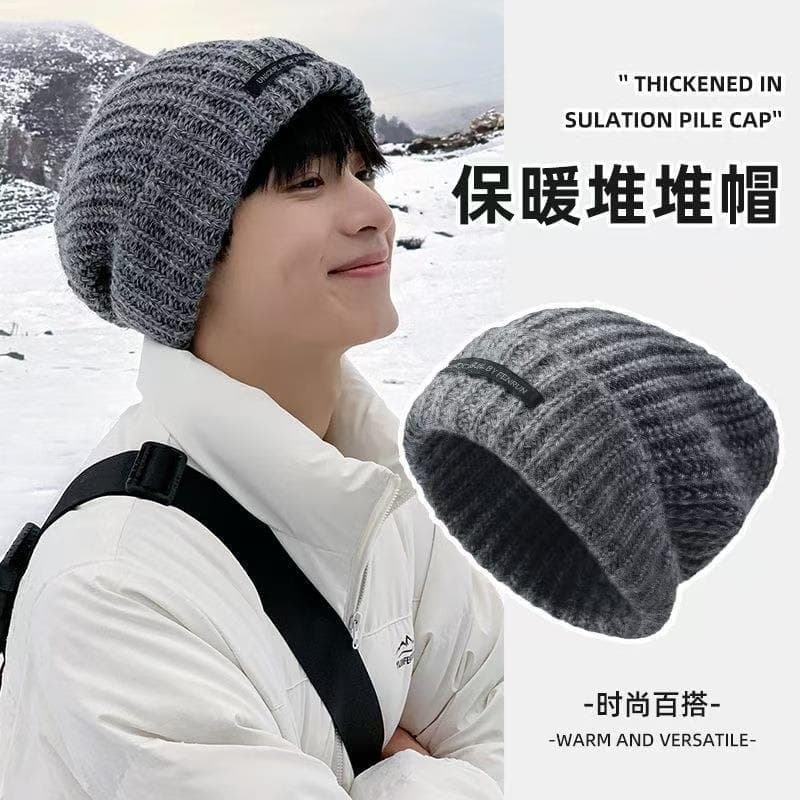 Chapéu masculino outono inverno estilo feminino na moda chapéu de lã quente frio chapéu grande circunferência da cabeça