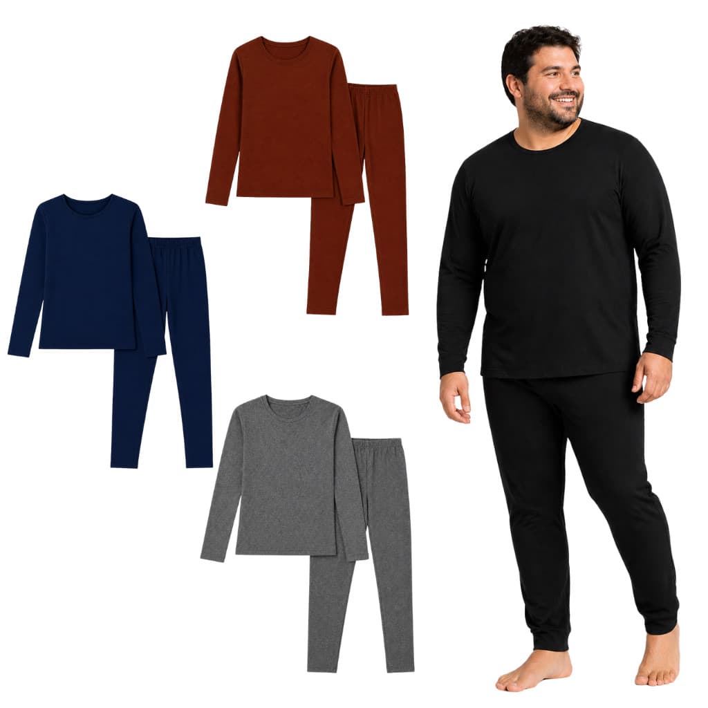 Conjunto Masculino Térmico Peluciado Frio Inverno Plus Size