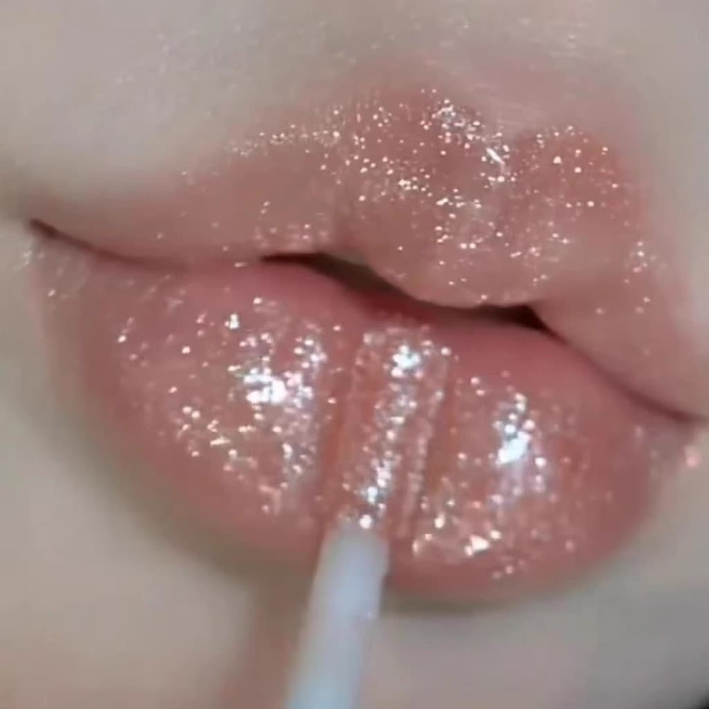Genuíno espelho estroboscópico brilho labial batom não-desbotamento copo antiaderente feminino brilho labial O