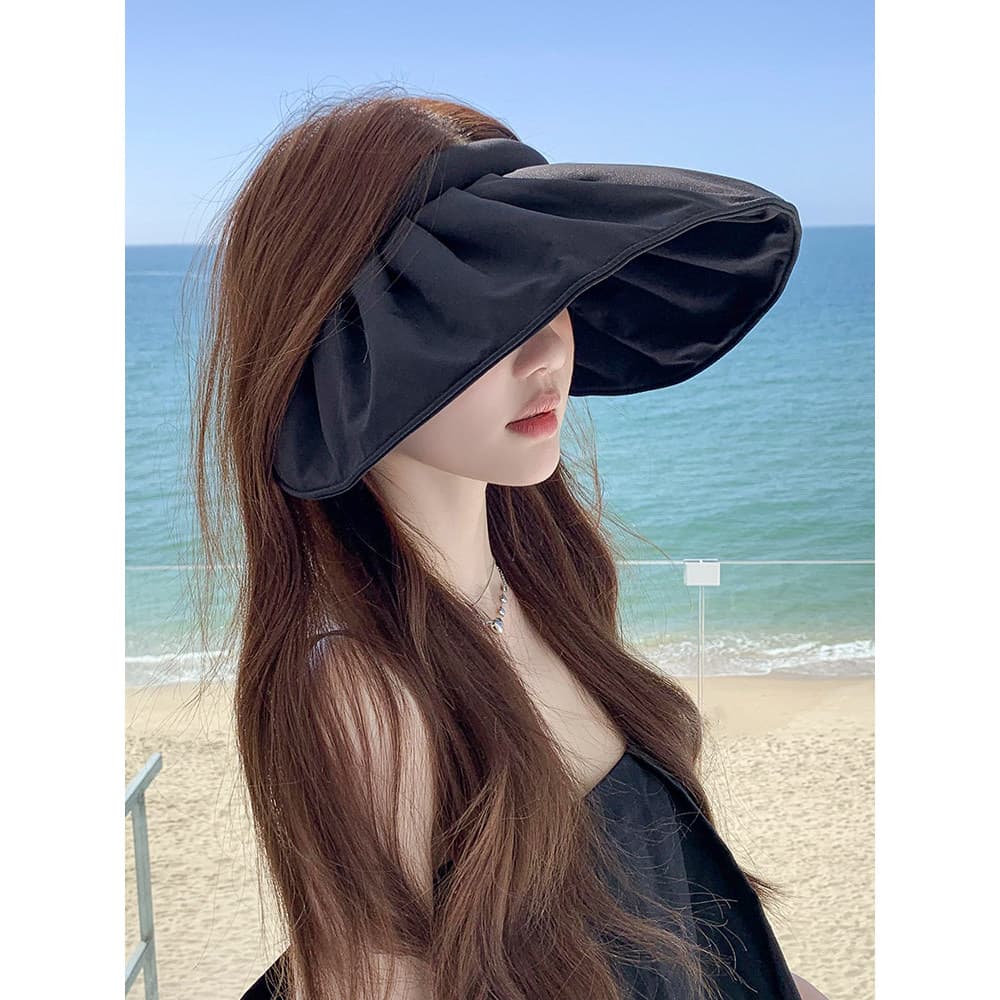 Chapéu protetor solar de aba grande chapéu de sol de verão feminino vazio superior Anti-ultravioleta guarda-sol influenc