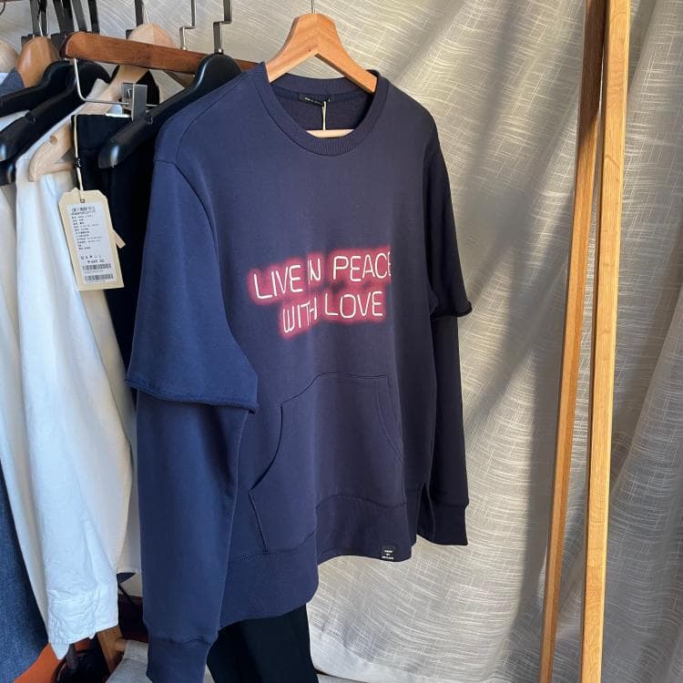 100% Algodão!Manga + Fenda Dupla!Moda masculina feminina solta lavada estampada Casual moletom pulôver outono