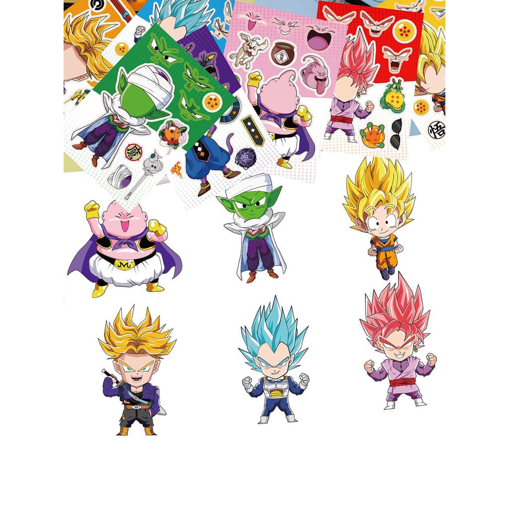 Dragon Ball Goku quebra-cabeça adesivos crianças Anime vestir-se expressão quebra-cabeça criativo DIY artesanal manual a