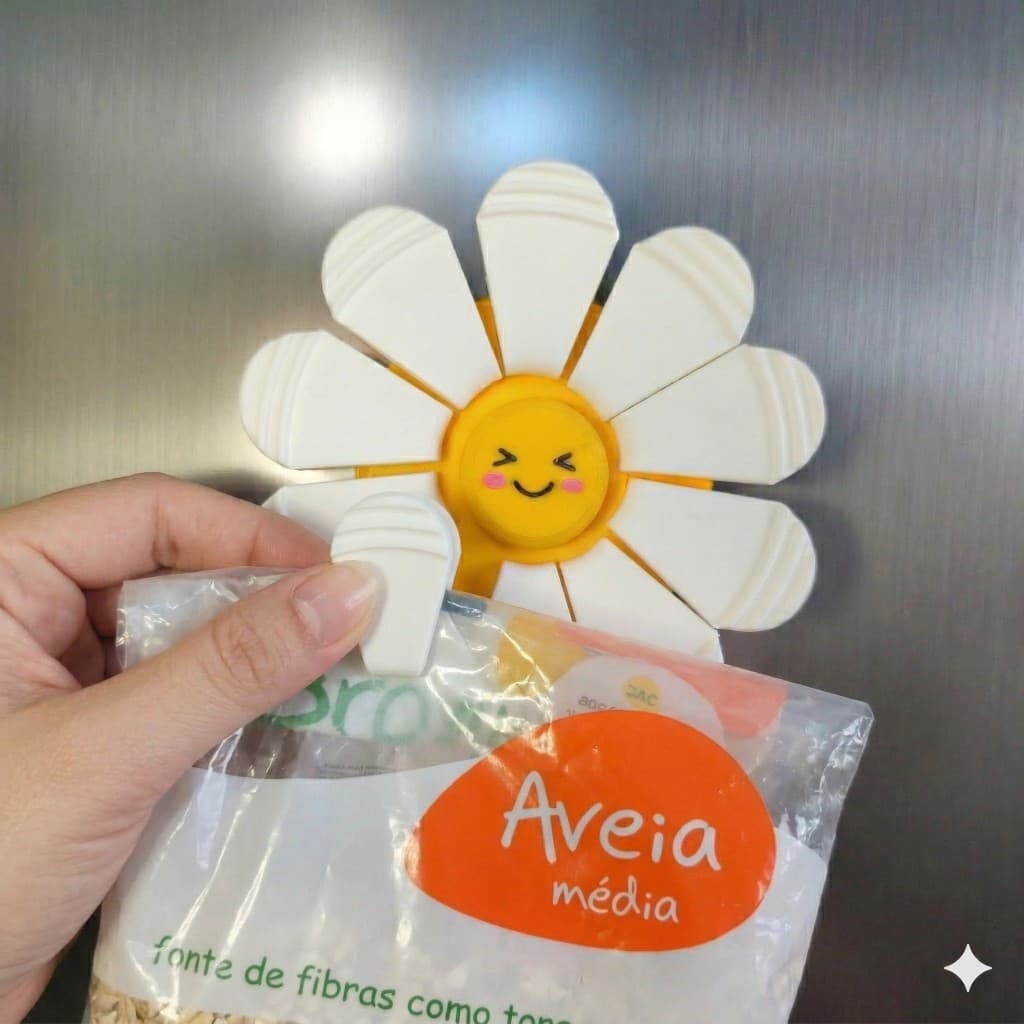 Clips de fechar sacos prendedor d embalagens formato flor/pétalas imã geladeira criativo e funcional
