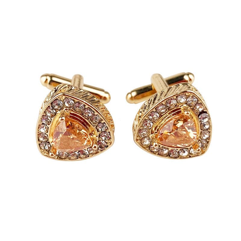 EFAN Azul Ouro Cone De Cristal Cufflinks Homens Marca Clássico Prismatic Cuff Botão Designer De Camisa Dos De Alta Quali