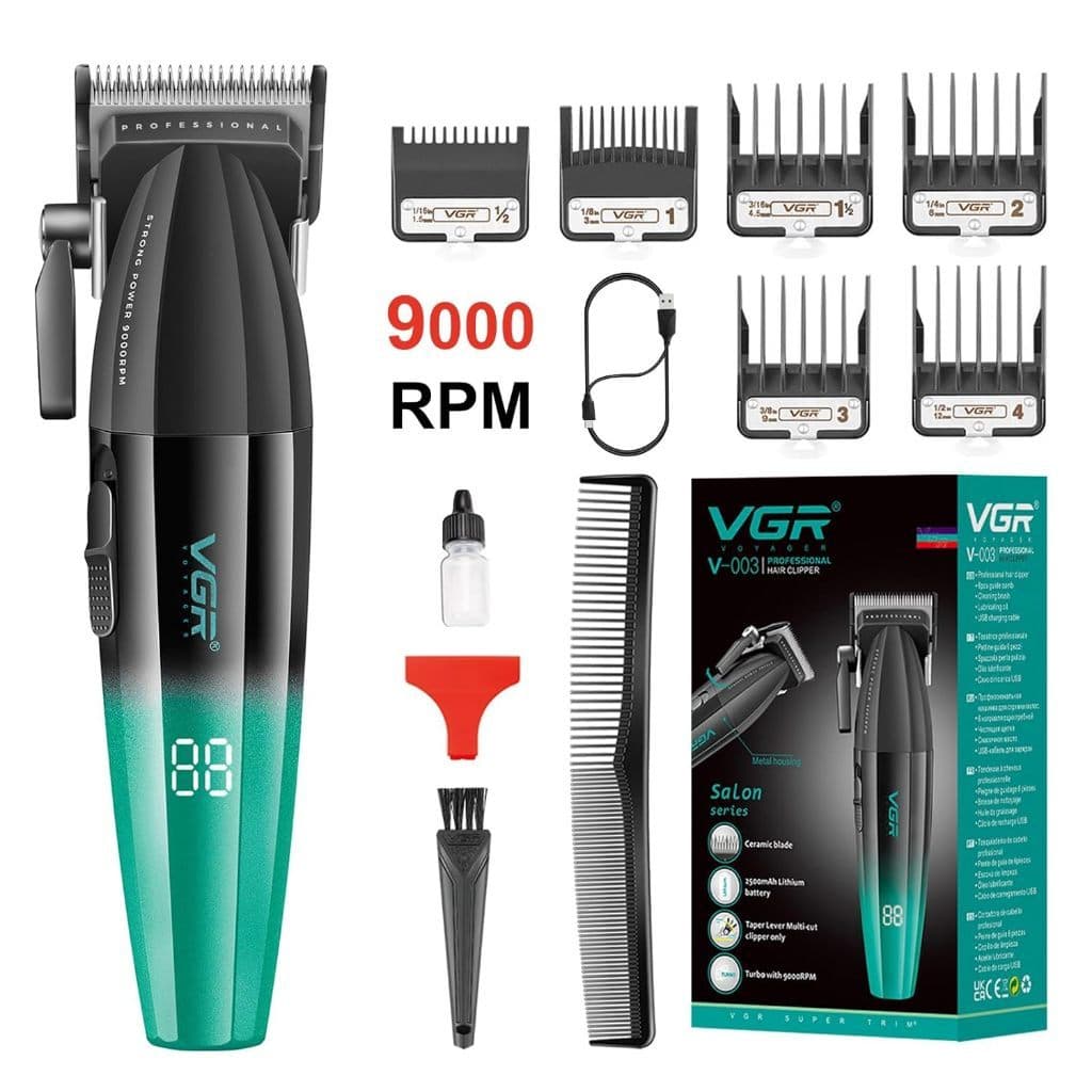 Cortador de Cabelo Profissional OIV-003 com Carregamento Sem Fio e Display LED Kit Barba Cabelo