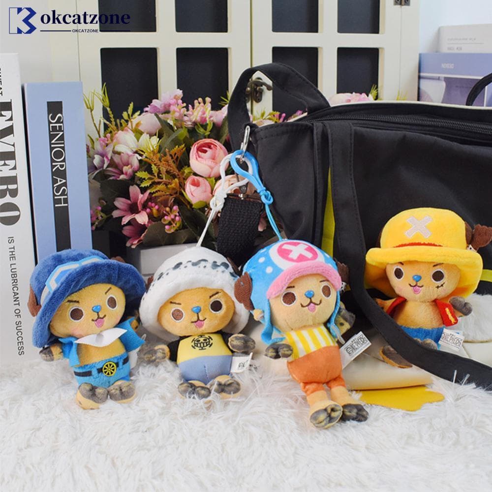 OKCATZONE 12cm Uma Peça Anime Chaveiro De Pelúcia Brinquedos Luffy Chopper Sabo Ace Lei Dos Desenhos Animados Macio Rech