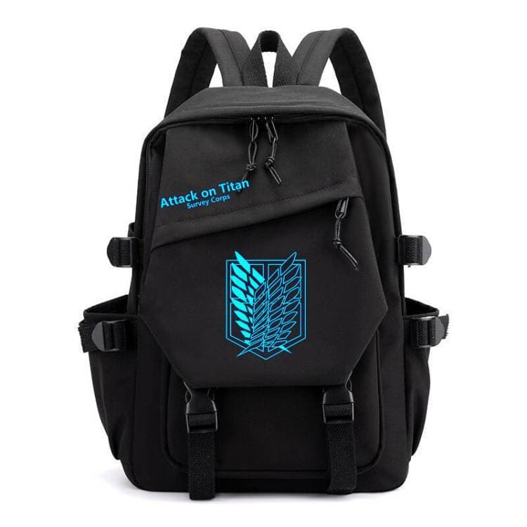 Mochila Attack on Titan Survey Corps Que Brilha No Escuro Bolsa Escolar De Anime Com Compartimento Para Laptop De 15 Pol