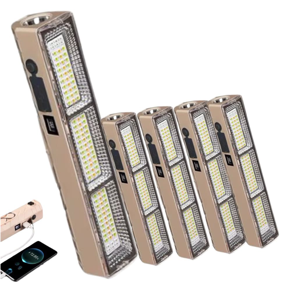 Kit 4 Emergência Luz Led Tubo 200w Emergência Camping Lampião Pesca Barraca Lanterna 22cm Luminoso Recarregável