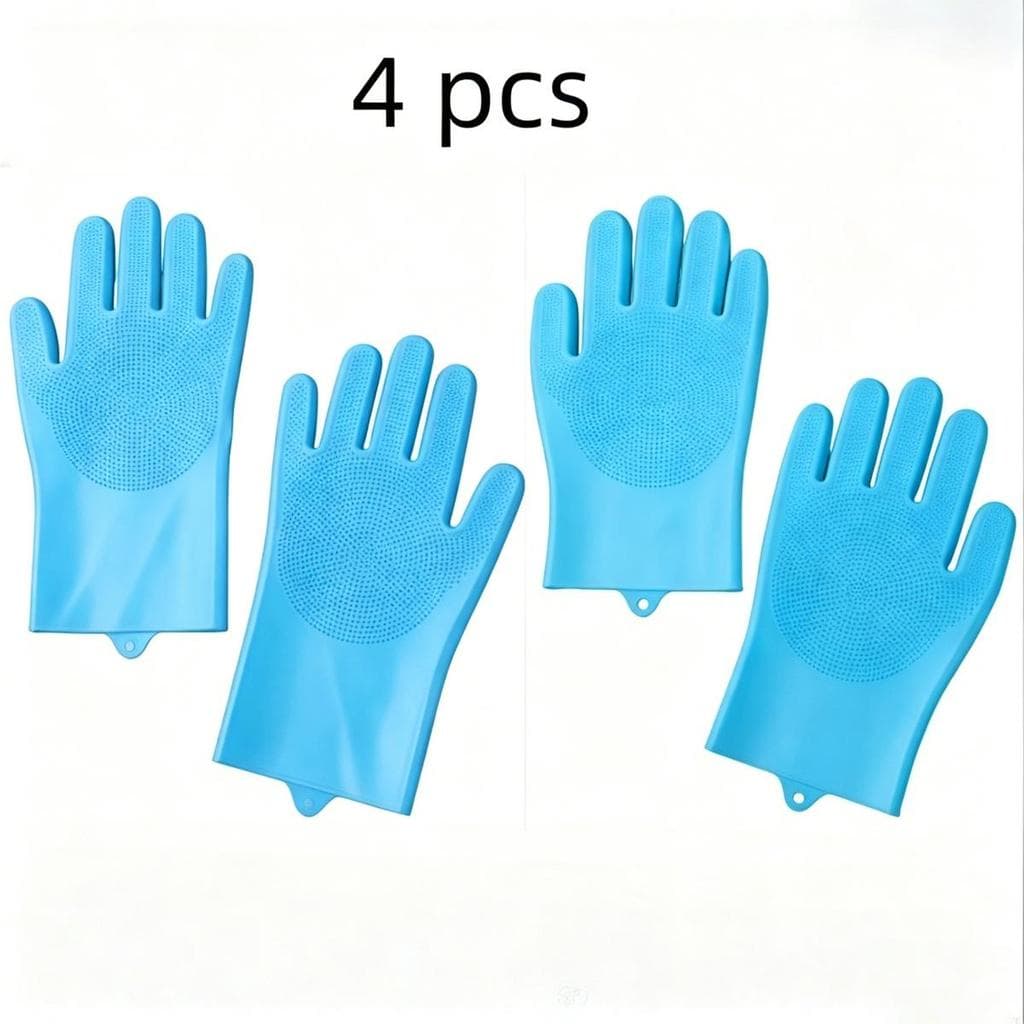 luvas multifuncionais de lavagem de pratos de silicone, reutilizáveis, duradouras e higiénicas.