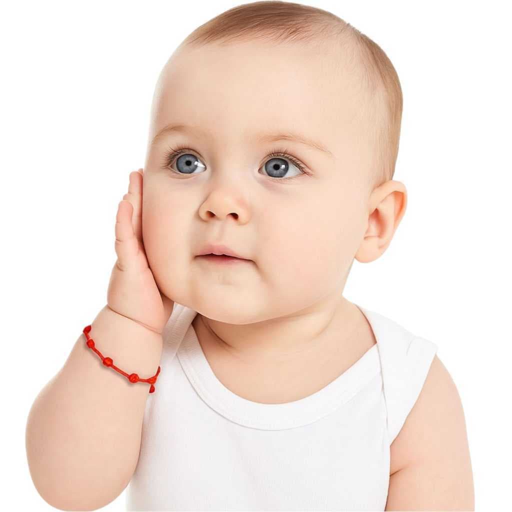 Pulseira de Proteção Vermelha com 7 Nós para Bebê - Protege Contra Inveja MT01