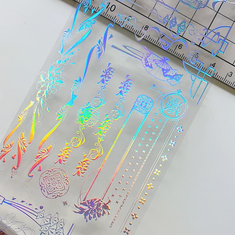 OKMT novo sete dias Original PET Goo cartão adesivo antigo Laser prata claro igual ajuste manual fita