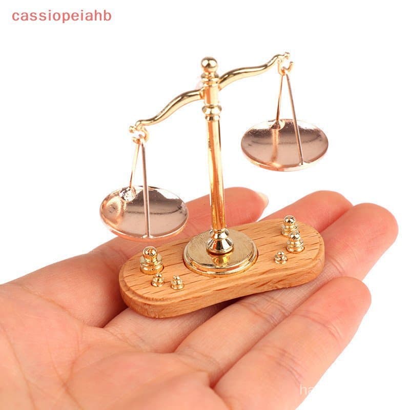 (cassiopeiahb) 1/12 Dollhouse Miniatura De Acessórios Modelo Mini Balança De Para Decoração