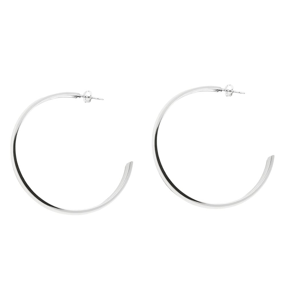 Brinco Argola Grande Larga em Prata 925