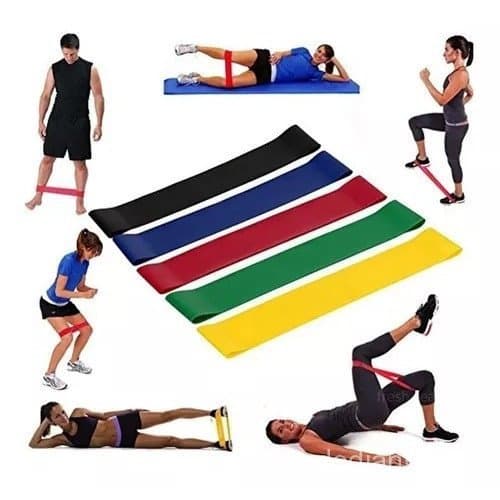 Kit 5 Faixas Elastico Tensão Exercicio Thera Band Funcional