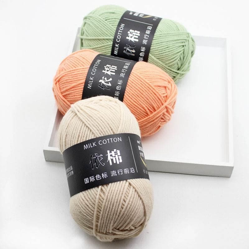 204 novo estilo quatro 4 fios leite algodão médio grosso lã bola crochê sapatos boneca camisola de malha à mão pacote de