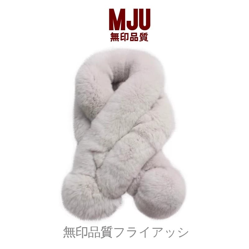 Muji cachecol de pele inverno pelúcia pele sintética cruz bola cachecol falso Rex pele de coelho ins gola de pele quente