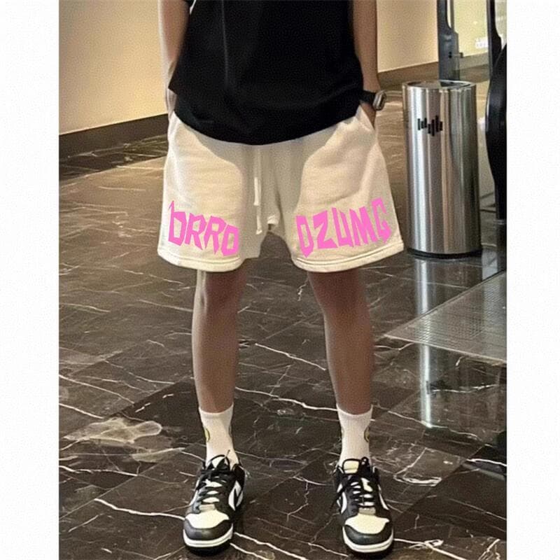 Americano verão novo estilo Shorts masculino estudante juventude americano High street calças casuais preto branco cinza
