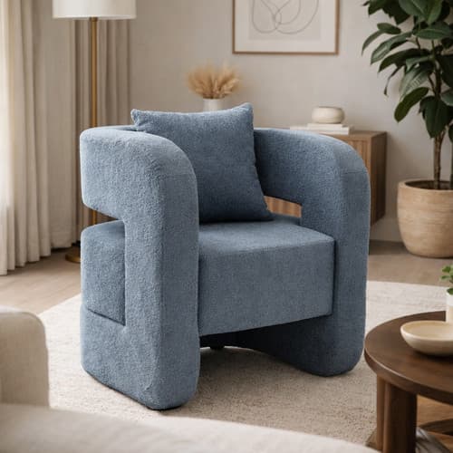 Poltrona Aura Moderna Confortável Estofada Sala Quarto + Almofada Grátis Luxo