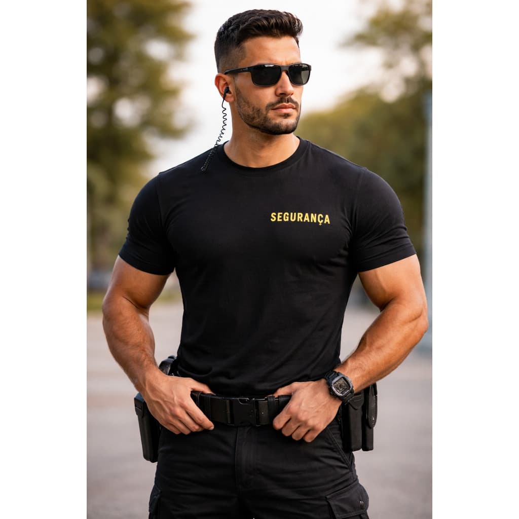 Camiseta Dry Fit Unissex Uniforme Segurança Privada Masculina/feminina